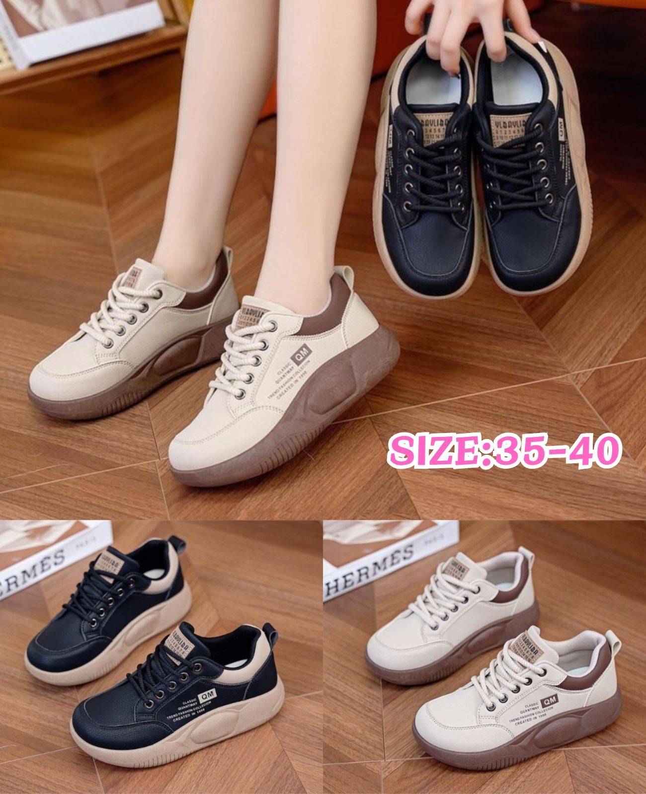 🏆👟【35-40】Modne buty casualowe z grubą podeszwą, nowy model, 2025
