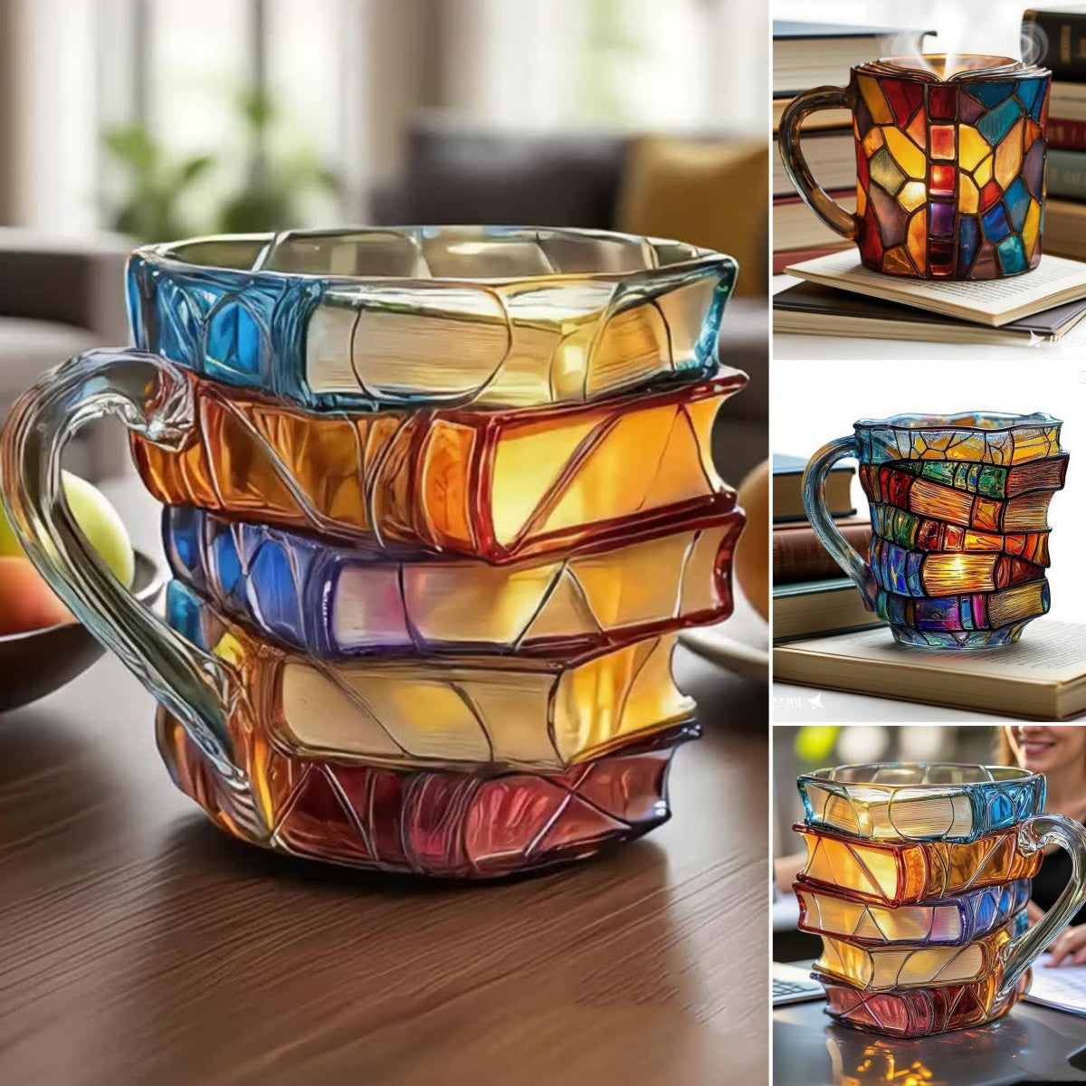 📚 🥤3D poslikana skodelica za kavo v obliki knjige