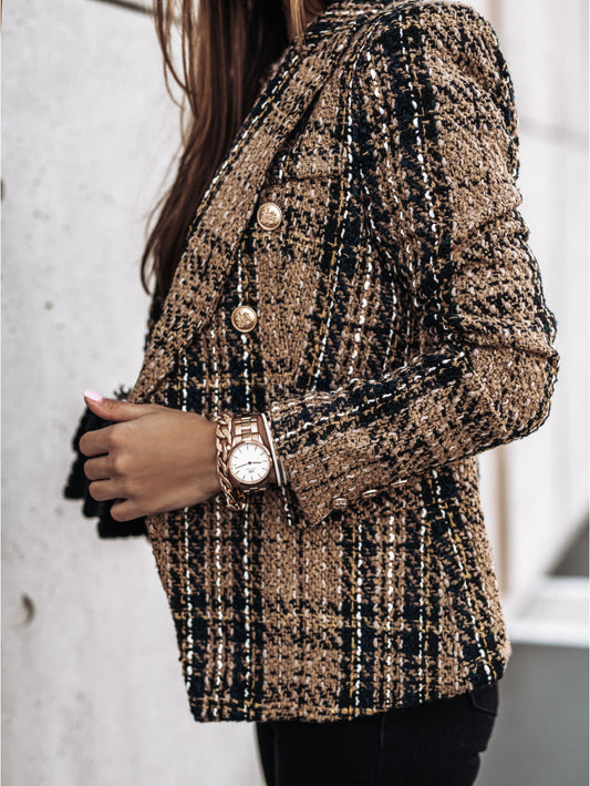 🌞【S-3XL】2025 Nowa moda damski blezer z nadrukiem z podwójną piersią