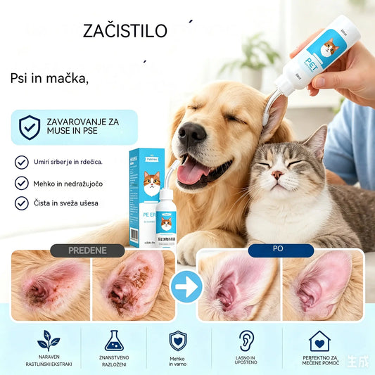 🐶🐱 Čistilo za ušesa za lajšanje srbečih ušes pri psih in mačkah.