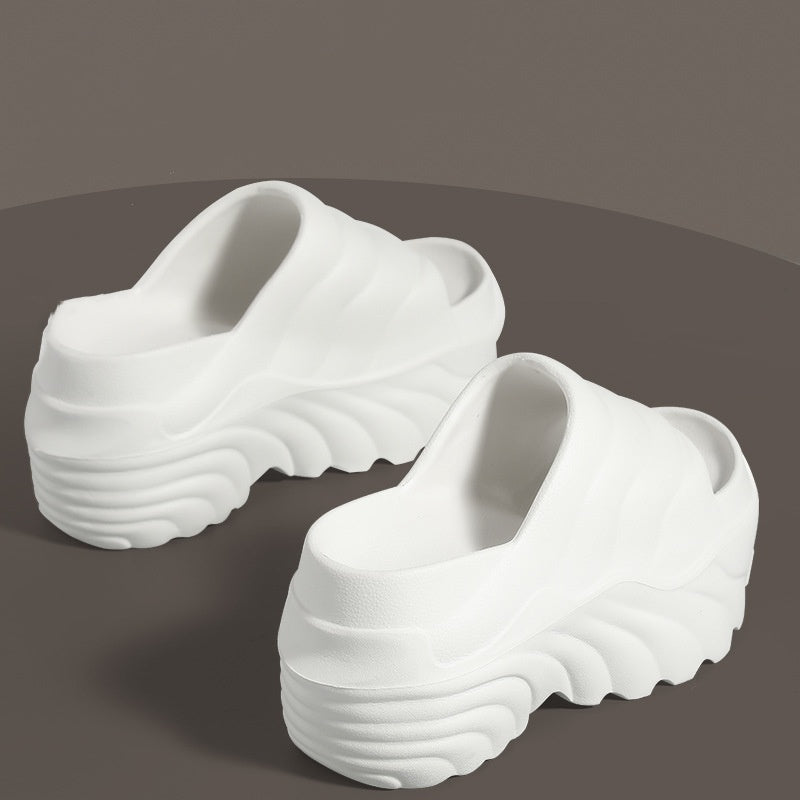 【36-41】2025 nowe damskie klapki na lato gruba podeszwa buty na koturnie odzież wierzchnia buty podwyższające i wyszczuplające