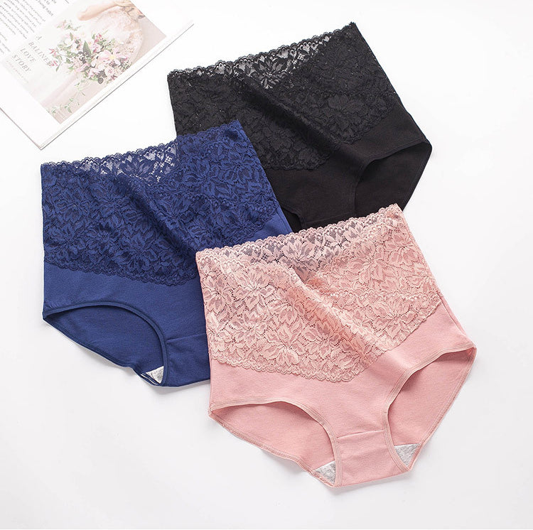 š„ć6 sztukćšAntybakteryjne baweÅniane koronkowe majtki z wysokim stanem