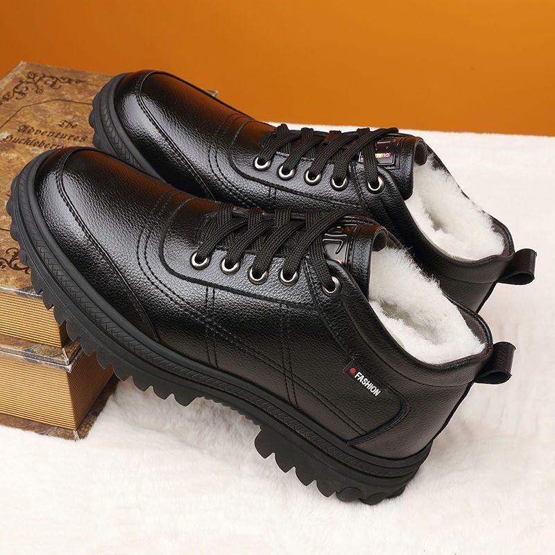 🔥🔥【39-44】✨Preventa de invierno✨Botas de cuero para hombre con forro cálido – Suela gruesa, antideslizante e impermeable, comodidad y abrigo para los días fríos de invierno.