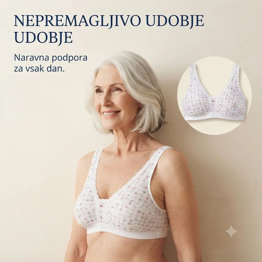 Plačilo ob prevzemu ✅【Komplet 4 kosov】 Modrčki iz čistega bombaža za matere srednjih let (večje velikosti) – udobni in zračni