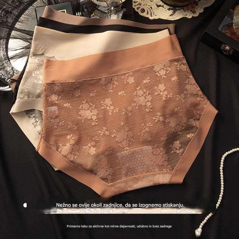 š„ć5-delni kompletć Ženske visoko elastiÄne brezÅ”ivne Äipkaste hlaÄke s funkcijo za nadzor trebuha in dvig zadnjice