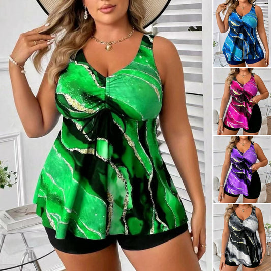 🏖️👙【S-5XL】Stylowy, duży, drukowany kostium kąpielowy