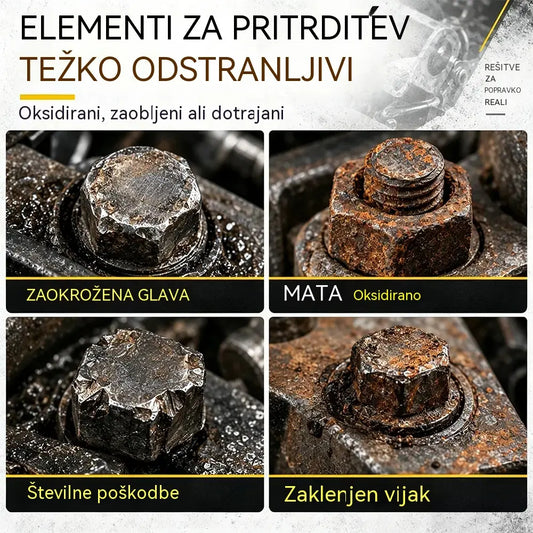 🔧 14-delni komplet nastavkov za odstranjevanje poškodovanih matic in vijakov | Nastavki s protizdrsno zasnovo za zarjavele, poškodovane ali obrabljene pritrdilne elemente