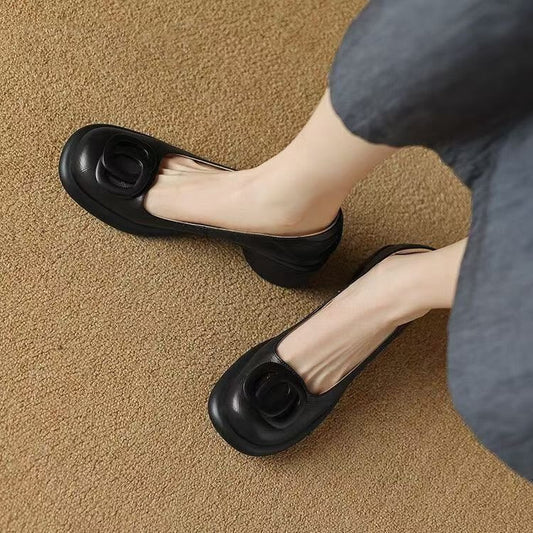 👠【35-40】Nowe wygodne skórzane buty 2026 👠 Retro obcas 5 cm 🌟 Eleganckie i uniwersalne