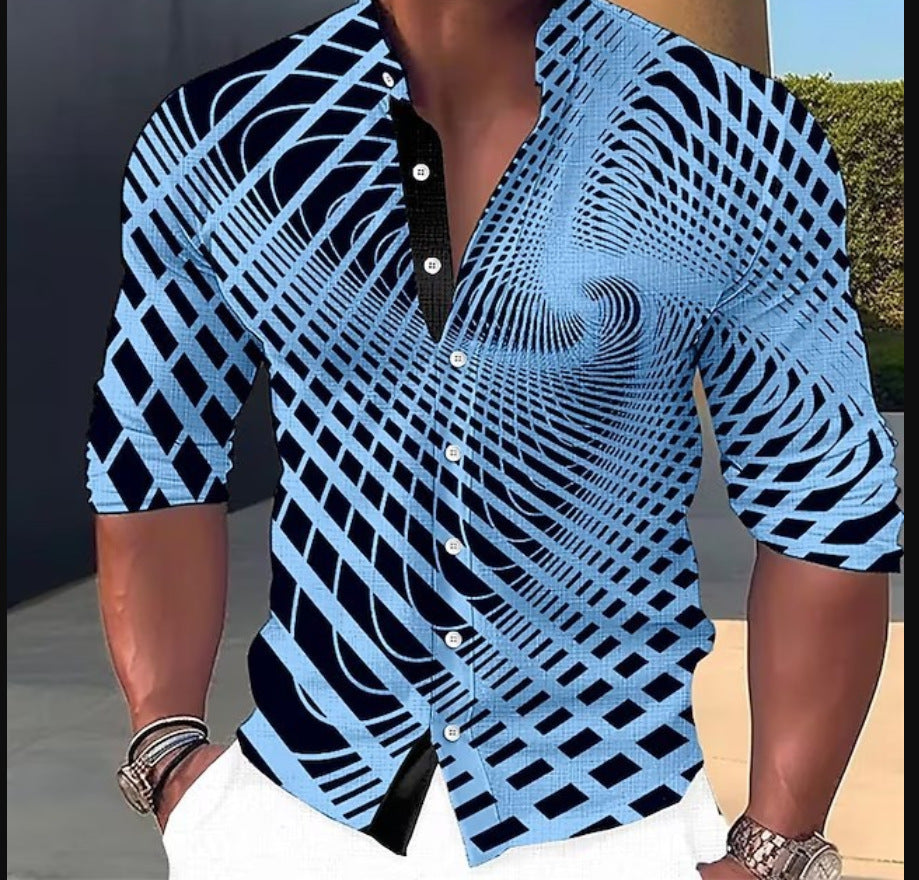 💥👔【S-6XL】Męska bawełniana koszula z nadrukiem