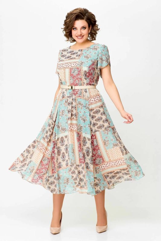 【S-5XL】 2024 Nowa, wygodna sukienka z nadrukiem-3638977