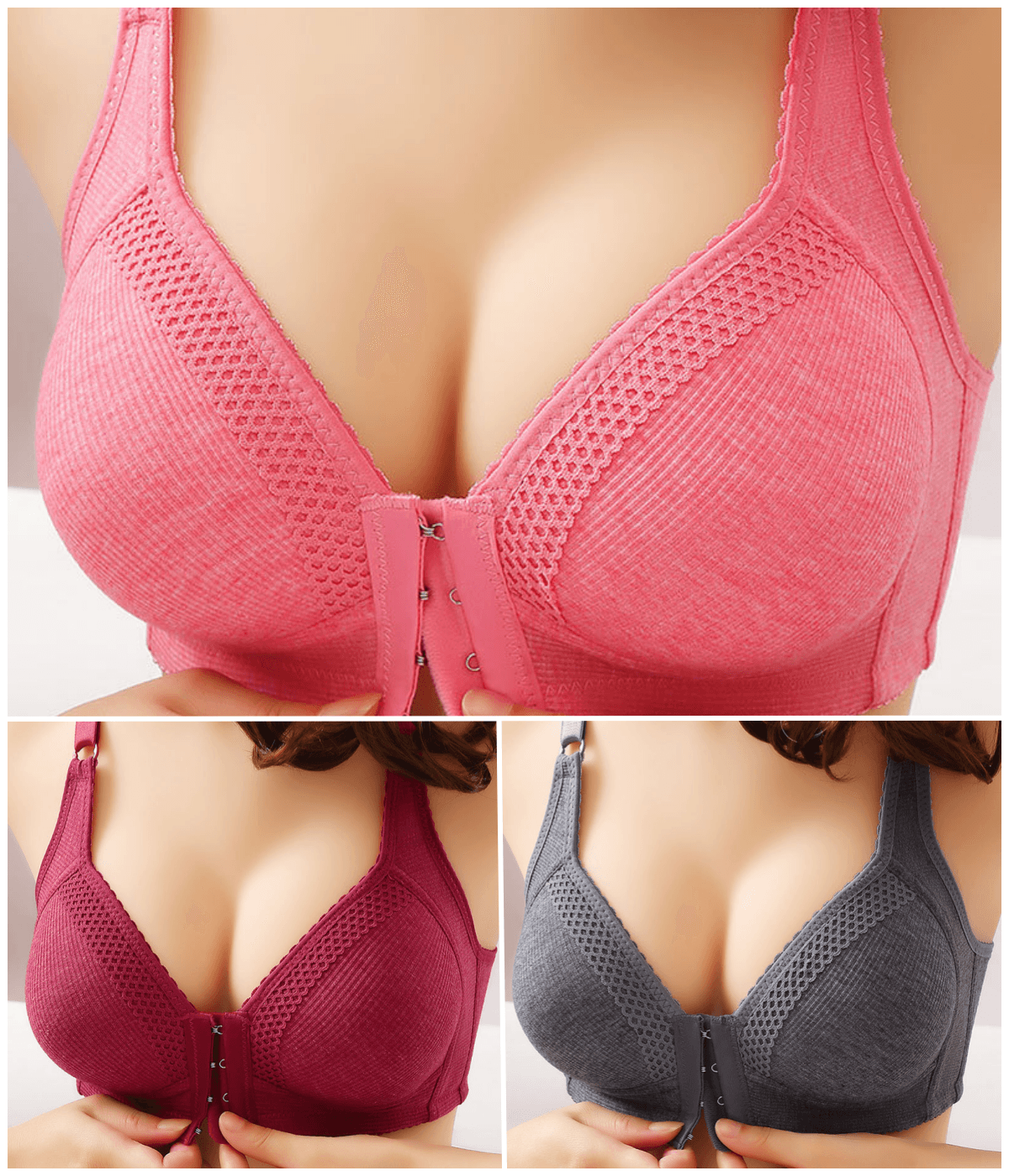 💥【3-pak, średnia cena 40 zł.】Wysokiej jakości bezszwowy biustonosz push-up, modny i seksowny