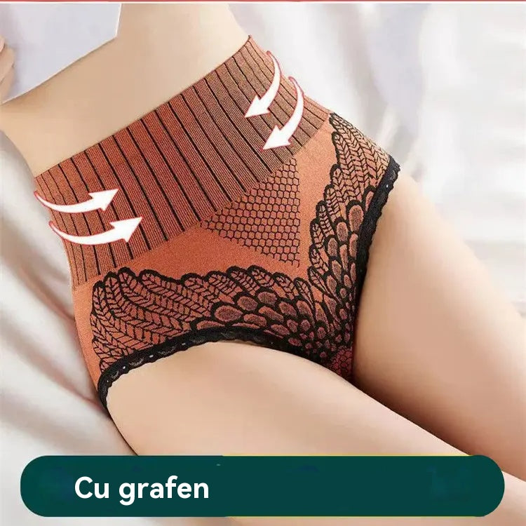 🥰【💖7dílná sada】Dámské prodyšné grafénové kalhoty s vysokým pasem ve tvaru trojúhelníku