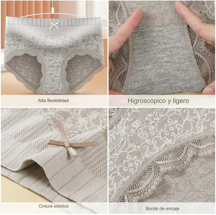 đ„đ„Ropa interior higroscĂłpica antibacteriana de cintura alta para mujer
