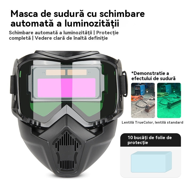 š„šPopolnoma avtomatska varilska Äelada z zaÅ”Äitno masko za varilce, ki se namesti na glavo in menja z luÄjo