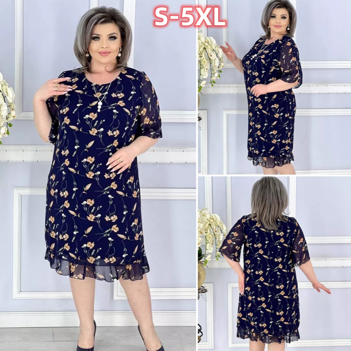 【S-5XL】 🌷🔥2024 nowa modna sukienka w kwiaty-3641078