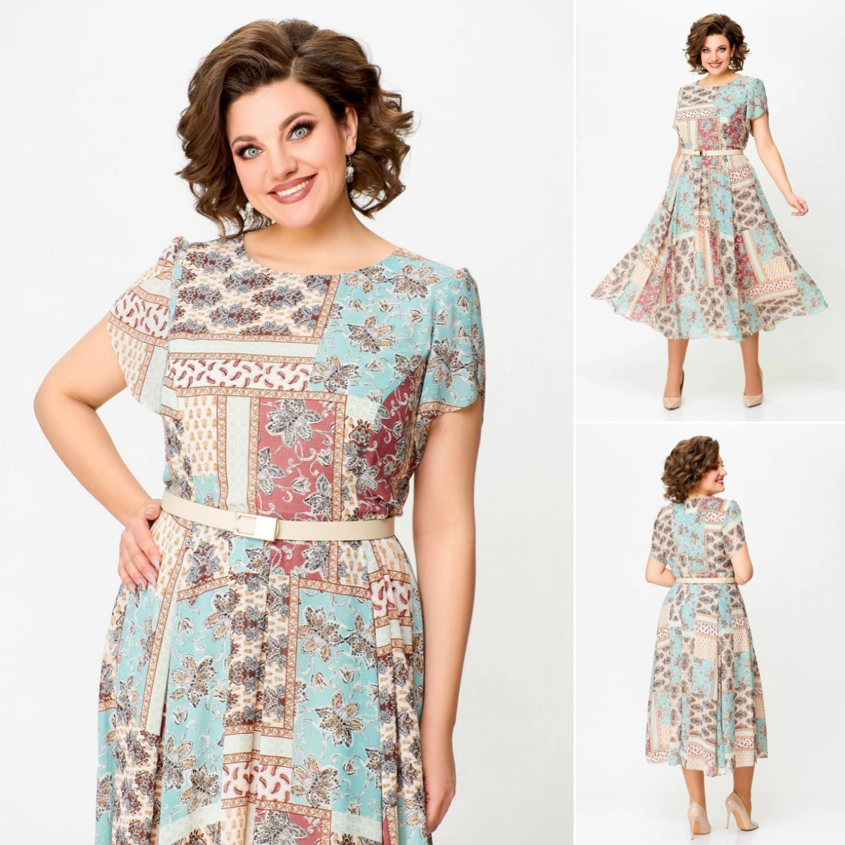 【S-5XL】 2024 Nowa, wygodna sukienka z nadrukiem-3638977