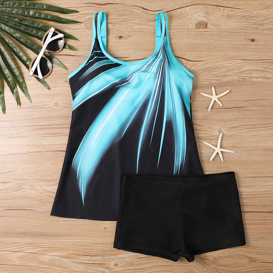 【S-5XL】Conjunto de traje de baño de dos piezas para mujeres de tallas grandes, corte holgado, perfecto para las vacaciones.