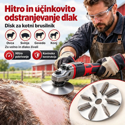 🔧🪚 Plošča iz nerjavnega jekla za odstranjevanje dlak (za kotni brusilnik) | Plošča za odstranjevanje dlak ter čiščenje in obdelavo svinjine, jagnjetine in teletine