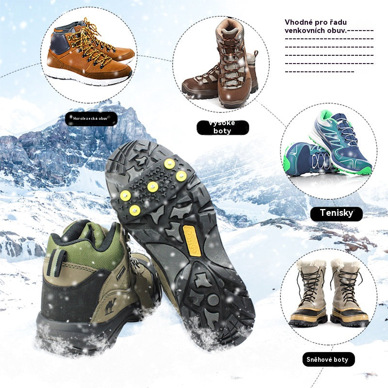 👴🚶🏔️❄️Kupte 1 pár, 1 pár dostanete zdarma🔥Neviditelné 5zubé protiskluzové návleky na mačky,  venkovní mačky, vhodné pro turistiku ve sněhu, horolezectví, horolezectví a zimní ledové plochy, nezbytnost pro seniory.
