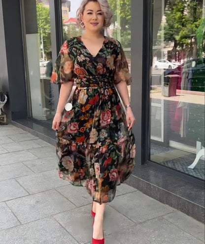 💐【S-5XL】👗 2025 Nowe sukienki szyfonowe z nadrukiem