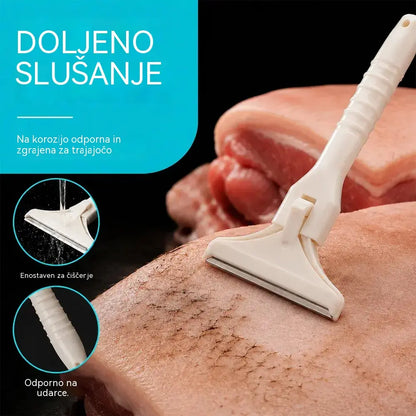 Profesionalni čistilec prašičje dlake, kopit in kože - ultra oster nož iz nerjavečega jekla, sponka za pritrditev in hitra menjava rezila (komplet 2 ročajev + 20 rezil) 🔪🐖✨