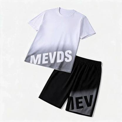 ✅【Płatność przy odbiorze】💥（M-5XL)Nowy męski dres składa się z koszulki i spodenek.、