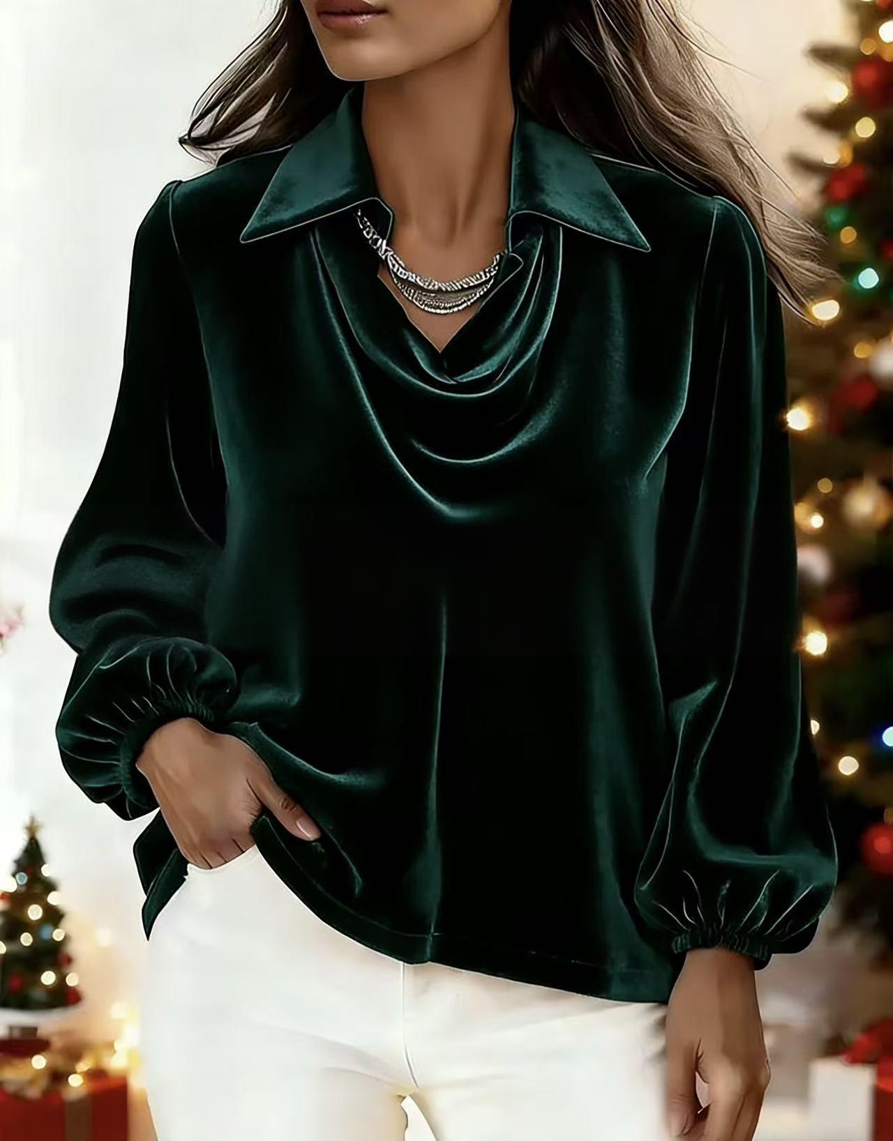 🍁【S-2XL】2026 jesenski in zimski žametni vrh z rokavi za lučke