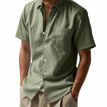 🏆👕【¡Más vendido!🔥】【Tallas S-4XL】 Camisa casual de lino para hombre, nueva colección 2026, con cuello. Ligera y transpirable.