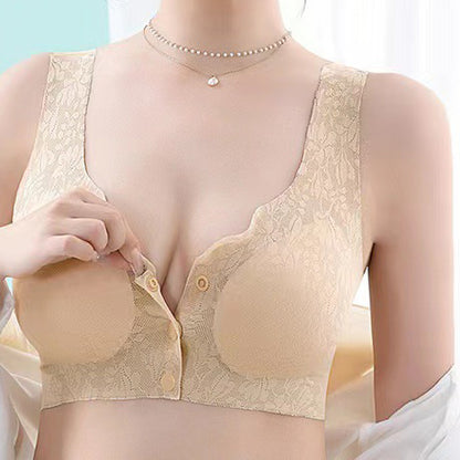🔥【2 sztuki】Niebrudzące zapięcie z przodu, oddychający biustonosz z koronki bez stalowego pierścienia