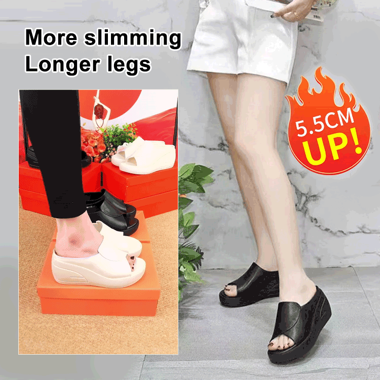 💥🔥[Obcas 5,5 cm] 【35-42】Sandały na koturnie z miękką podeszwą