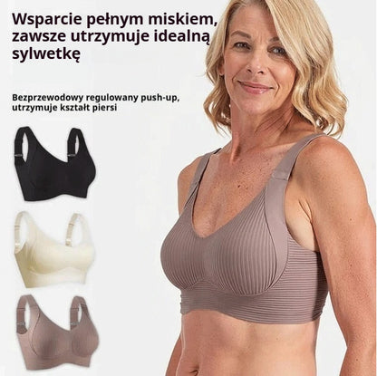 😍【Zestaw 4 szt.】Bezszwowy biustonosz bez fiszbin dla kobiet ❤️【40–95 kg】