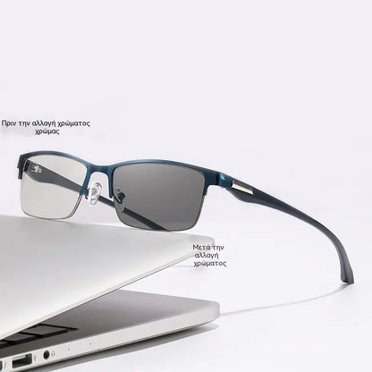 👓Nuevas gafas de lectura semi al aire para personas de mediana edad y mayores, con funciones de zoom, multifocales, fotosensibles, fotocromáticas y de bloqueo de luz azul.
