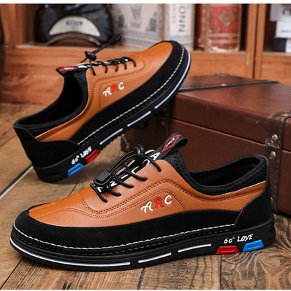 💯🔥【39–48】Męskie skórzane buty biznesowe na co dzień – wodoodporne, odporne na plamy, z miękką podeszwą zapewniającą wygodę noszenia