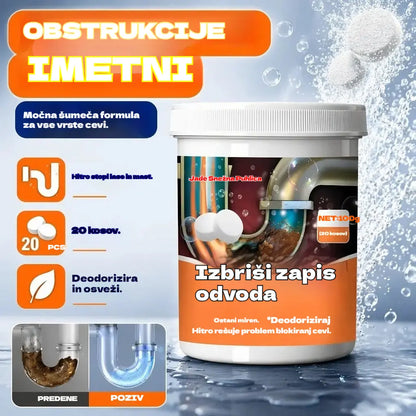 🔥50 % POPUST 【2 za 23 evrov】❤️ Močne šumeče čistilne tablete, ki hitro raztopijo zamašitve zaradi mastnih las in odmašijo odtoke; so tudi dezodorirajoče in antibakterijske.