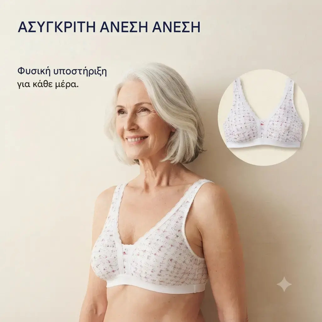 Πληρωμή κατά την παράδοση ✅【Σετ 4 τεμαχίων】 Σουτιέν από 100% βαμβάκι για γυναίκες μέσης ηλικίας (μεγάλα μεγέθη) – άνετα και διαπνέοντα