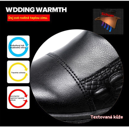 【39-44】⛄Pánské sněhule z pravé kůže, podšívka z bavlněné kůže, teplé, protiskluzové, voděodolné, pohodlné a všestranné pánské bavlněné boty.