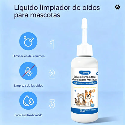 🐶🐱 Limpiador de oídos para aliviar la picazón en los oídos de perros y gatos.