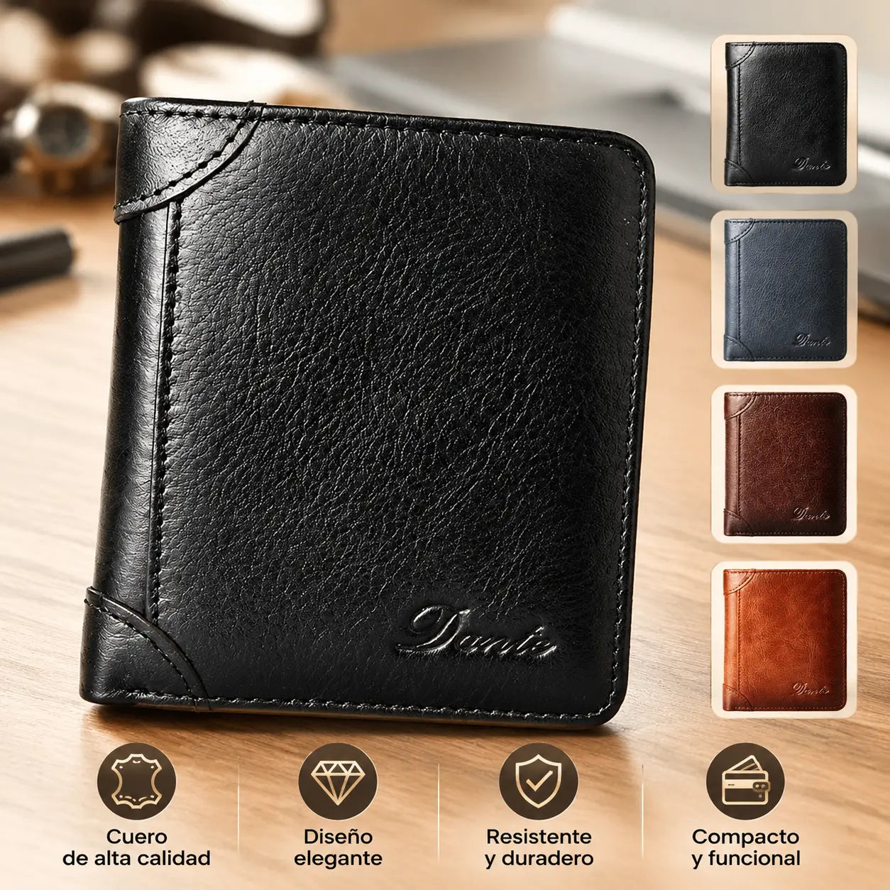 👝✨ Nueva cartera antirrobo de cuero genuino para hombre