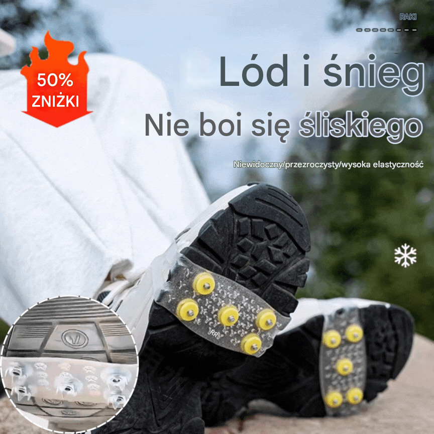 👴🚶🏔️Kup 1, a otrzymasz 1 gratis🔥Niewidoczne, 5-zębowe, antypoślizgowe raki, przezroczyste raki do wędrówek po śniegu, wspinaczki górskiej, skałkowej, na zimowe powierzchnie lodowe, niezbędne dla seniorów.