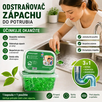 2 pakiranji (100 tablet) za 25 €. V vodi topne kapsule za odpravljanje neprijetnih vonjav iz odtokov – popolna rešitev za preprečevanje širjenja vonjav v kopalnicah in kuhinjah.