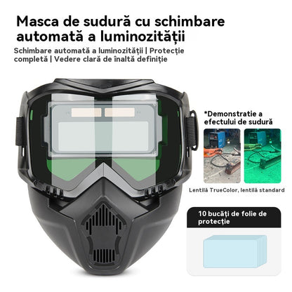 🔥😎Popolnoma avtomatska varilska čelada z zaščitno masko za varilce, ki se namesti na glavo in menja z lučjo