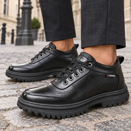 🔥Nowość Oferta specjalna: 50% zniżki🔥【Rozmiary 39-44】2026 Nowe męskie zimowe, ciepłe, grube, skórzane buty z prawdziwej skóry