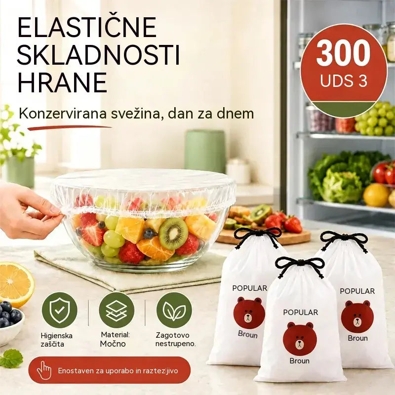 🔥(300 enot)🍽️Izjemno velika, debela, antibakterijska plastična vrečka za živila
