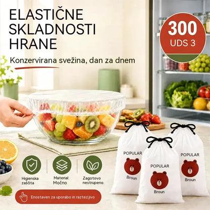 🔥(300 enot)🍽️Izjemno velika, debela, antibakterijska plastična vrečka za živila