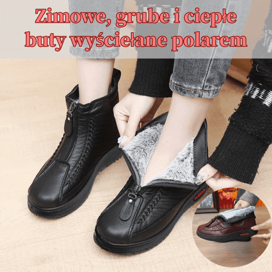 👢 Zimowe, grube i ciepłe buty dla mam z podszewką z polaru i miękką podeszwą