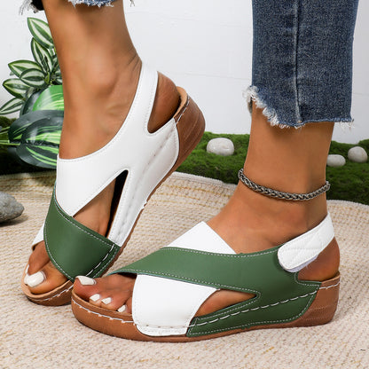 ✅Pago contra entrega - 【36-43】 Sandalias de plataforma para mujer con bloques de color - Suela suave y cómoda