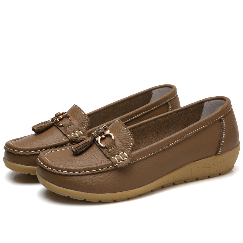 🔥【35-44】Nowe, oddychające i wygodne damskie skórzane buty z miękką podeszwą