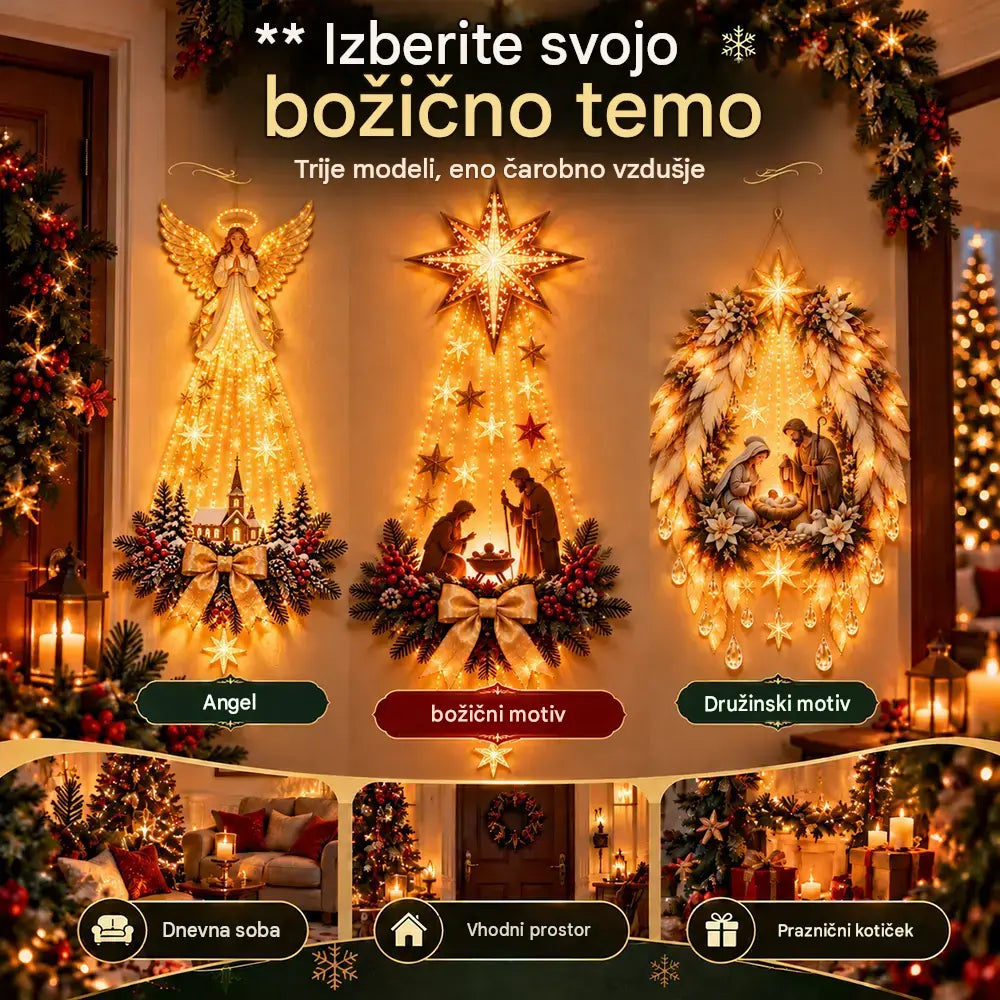💡✨Svetleča stenska dekoracija z božičnim prizorom