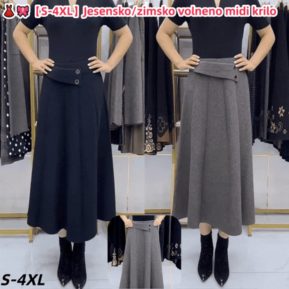 👗🎀【S-4XL】Mehko in modno padajoče jesensko zimsko krilo
