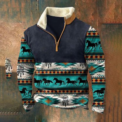 👕【S-4XL]2024 Męski modny, jesienno-zimowy, ciepły sweter z długim rękawem i nadrukiem 3D